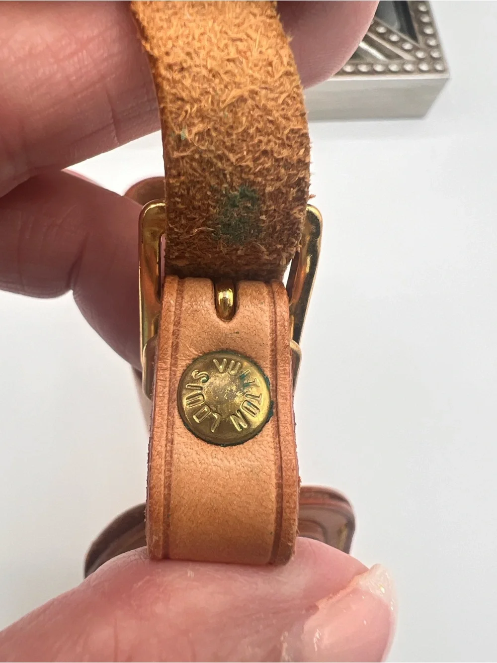 Louis Vuitton Vachetta Luggage Tag and Poignett (Handle Strap)